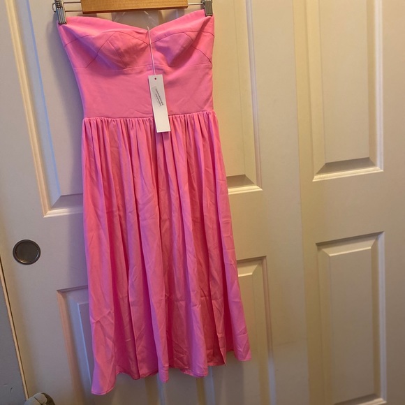 Amanda Uprichard Hot Pink Gisele Midi Dress - Picture 12 of 17